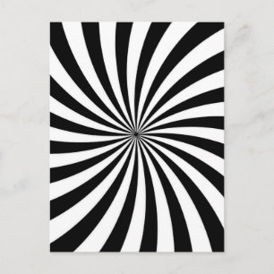 Carte Postale Illusion optique Black White Swirl