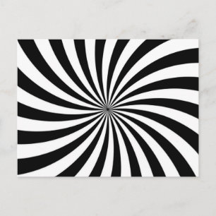 Carte Postale Illusion optique Black White Swirl