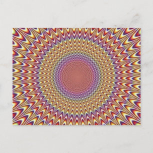 Carte Postale Illusion optique Cercle Hypnotique arc-en-ciel col