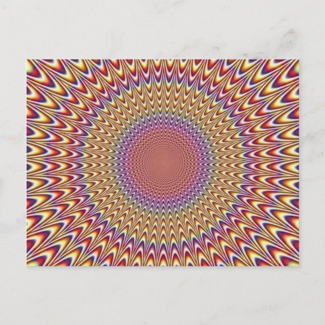 Carte Postale Illusion optique Cercle Hypnotique arc-en-ciel col (Devant)
