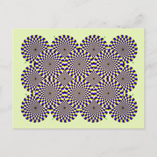 Carte Postale Illusion optique des serpents tournants (Devant)