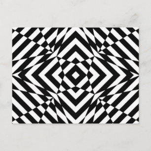 CARTE POSTALE ILLUSION OPTIQUE IMPRIMANTE GRAPHIQUE NOIR ET BLAN