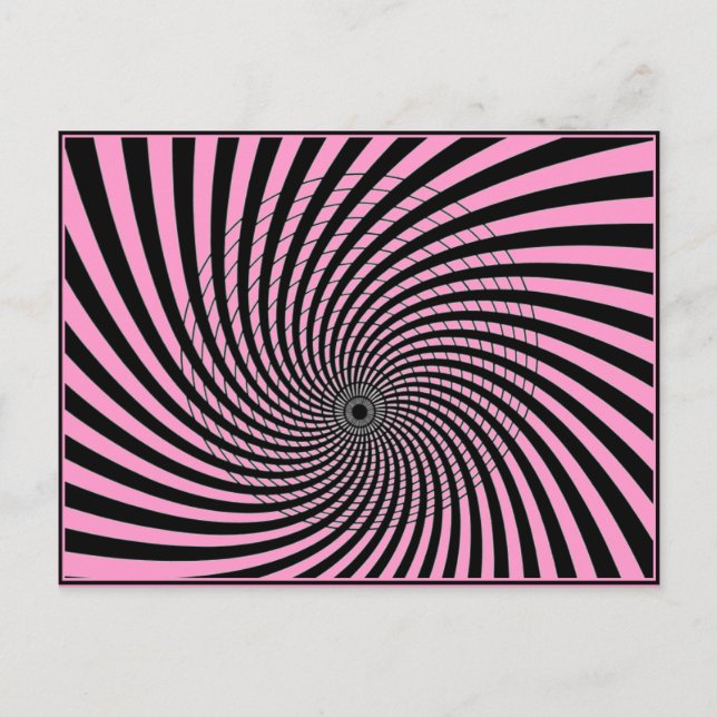 CARTE POSTALE ILLUSION OPTIQUE IMPRIMATION GRAPHIQUE EN ROSE (Devant)