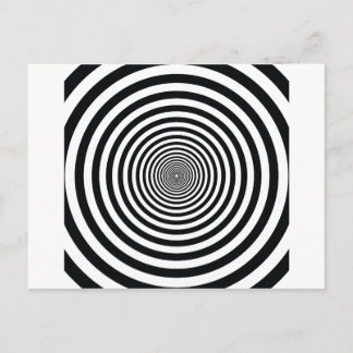 Carte Postale illusion vertigineuse cercle noir et blanc art vo1