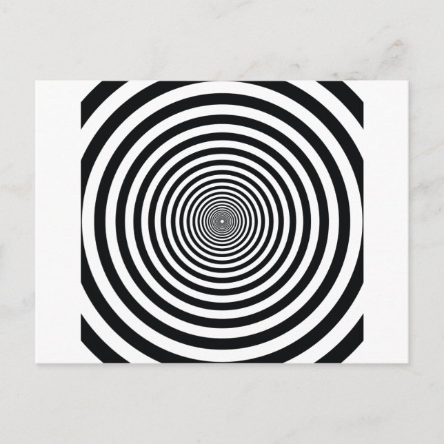 Carte Postale illusion vertigineuse cercle noir et blanc art vo1 (Devant)