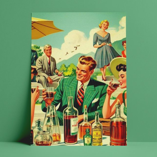 Carte Postale Illussions humaines vintages des années 1950 (Créateur téléchargé)