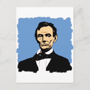 Carte Postale Illustration Abraham Lincoln sur le bleu