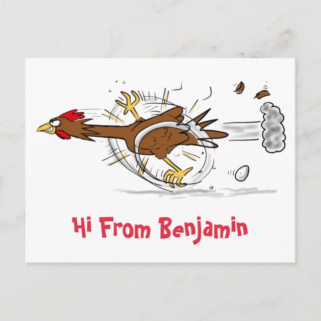 Carte Postale Illustration amusante de poulet cool (Devant)