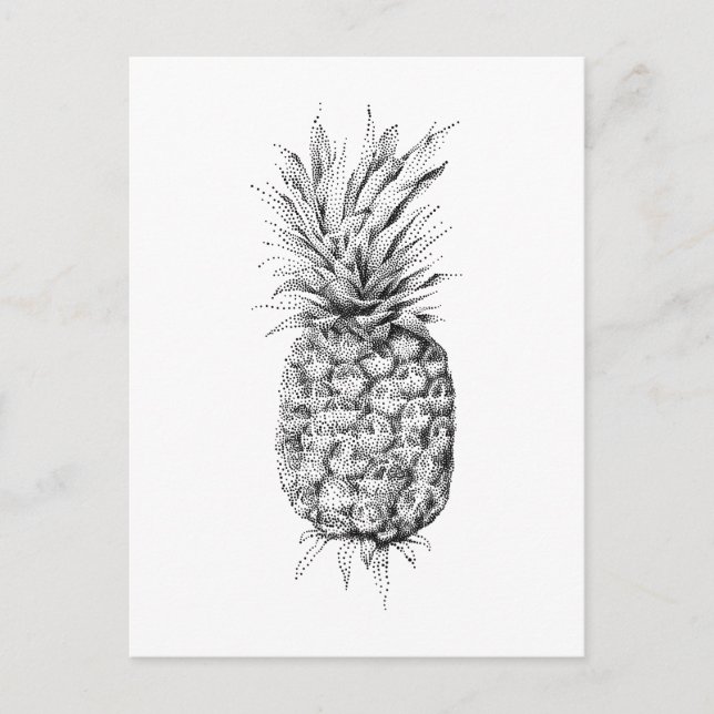 Carte Postale Illustration ananas (Devant)