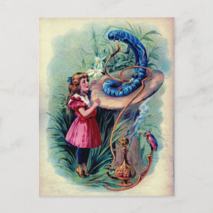 Carte Postale Illustration Antique Alice au pays des merveilles