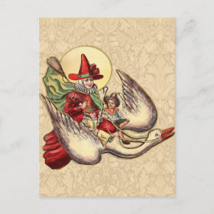 Carte Postale Illustration Antique de l'Enfant de Mère l'Oye