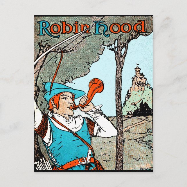 Carte Postale Illustration Antique de Robin des Bois et ses Joye (Devant)