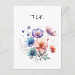 Carte Postale Illustration aquarelle de bouquet floral Personnal