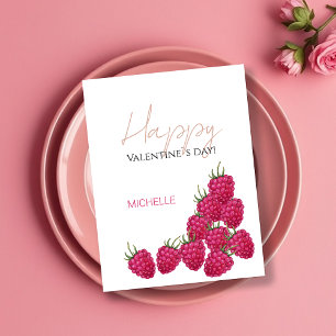 Carte Postale Illustration aquarelle de framboises personnalisée