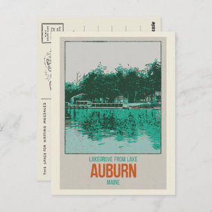 Carte Postale Illustration Auburn Maine USA Lakegrove
