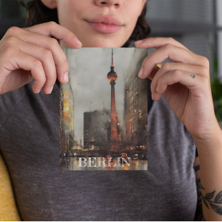 Carte Postale Illustration Berlin Alexanderplatz