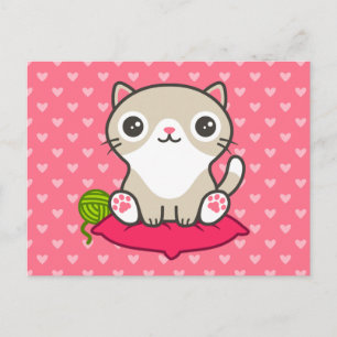 Carte Postale Illustration Cute Kitty
