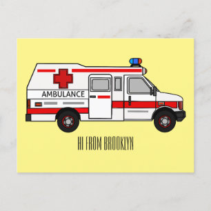 Carte Postale Illustration d'ambulance