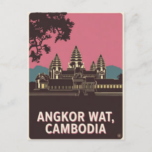 Carte Postale Illustration d'Angkor Wat Cambodia