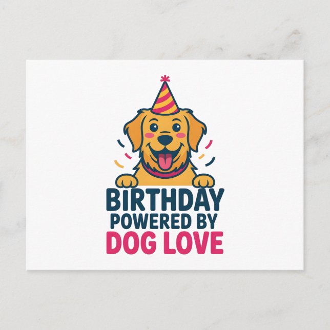 Carte Postale Illustration d'anniversaire propulsé par l'amour d (Devant)