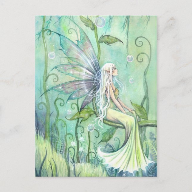 Carte Postale Illustration d'art de fée de méditation (Devant)