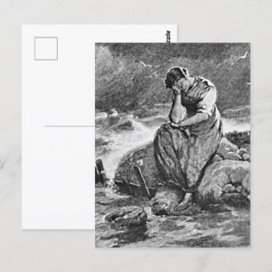 Carte Postale Illustration d'art de sympathie gothique vintage d