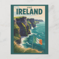 Illustration d'art de voyage des falaises de Moher