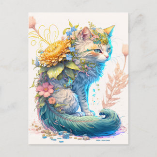 Carte Postale Illustration d'artiste majestic Kitty Cat
