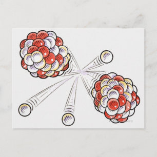 Carte Postale Illustration d'atomes et de neutrons divisés