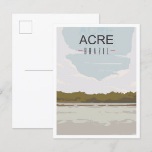 Carte Postale Illustration de Acre Brazil Art Vintage voyage