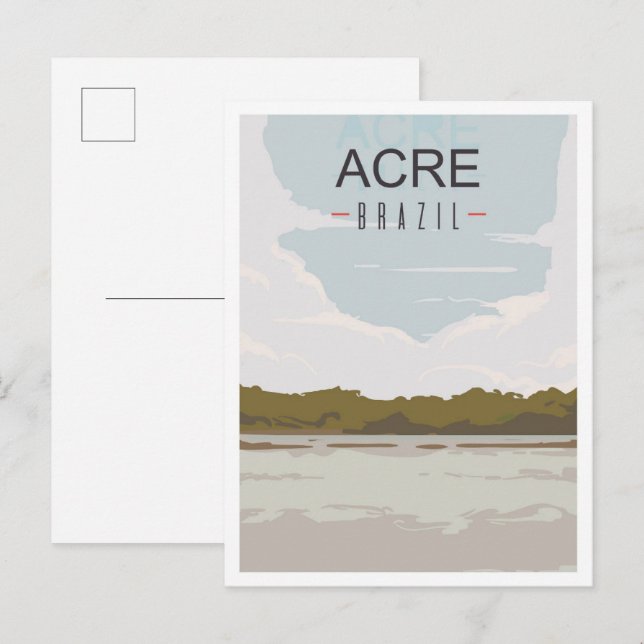Carte Postale Illustration de Acre Brazil Art Vintage voyage (Devant / Derrière)