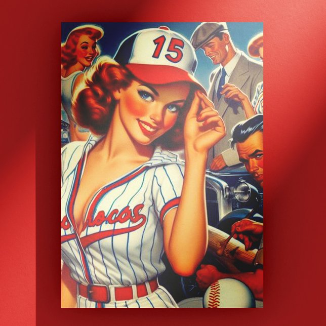 Carte Postale Illustration de baseball vintage (Créateur téléchargé)