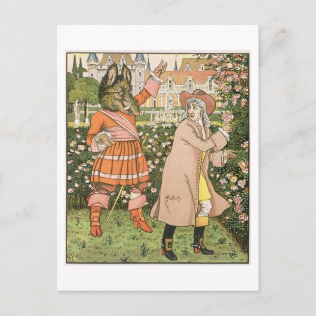 Carte Postale Illustration de Beauty and the Beast, 1901 (colo (Devant)