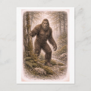 Carte Postale Illustration de Bigfoot de style vintage (série My