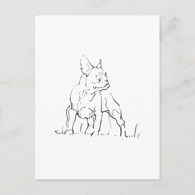 Carte Postale Illustration de Bouledogue français - Maman de chi (Devant)
