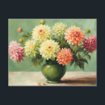 Carte Postale Illustration de bouquet de fleurs de dahlia<br><div class="desc">Beaux dahlias</div>