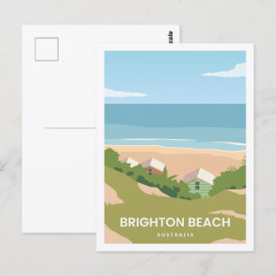 Carte Postale Illustration de Brighton Beach Australie Travel Pl