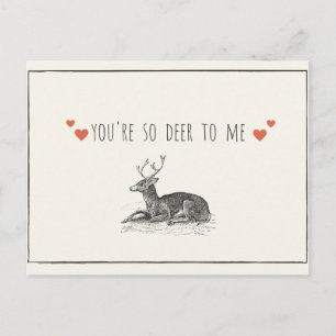 Carte Postale Illustration de cerf Amour