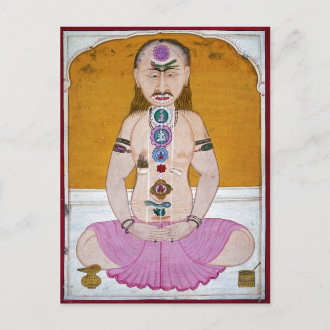 Carte Postale Illustration de Chakra Yoga pour la méditation (Devant)