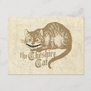 Carte Postale Illustration de chat Cheshire vintage