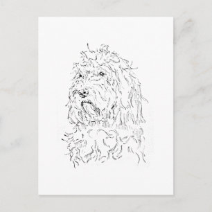 Carte Postale Illustration de chien, Art mignon Cockapoo