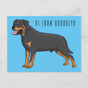 Carte Postale Illustration de chien Rottweiler