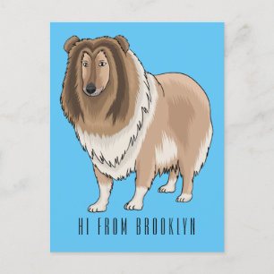 Carte Postale Illustration de chien Rough collie