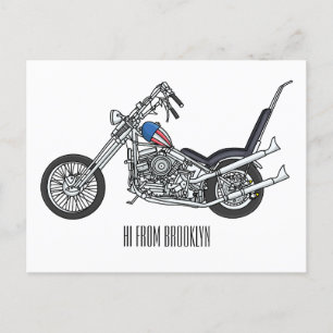 Carte Postale Illustration de Chopper Motorcycle 1950