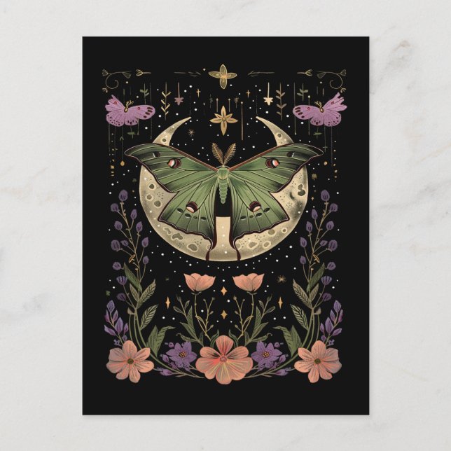 Carte Postale Illustration de ciel nocturne gothique (Devant)