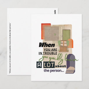 Carte Postale Illustration de citation de l'amitié de la dureté