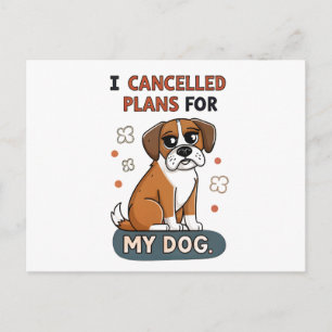 Carte Postale Illustration de citation drôle de chien Boxer de d