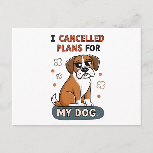Carte Postale Illustration de citation drôle de chien Boxer de d (Devant)