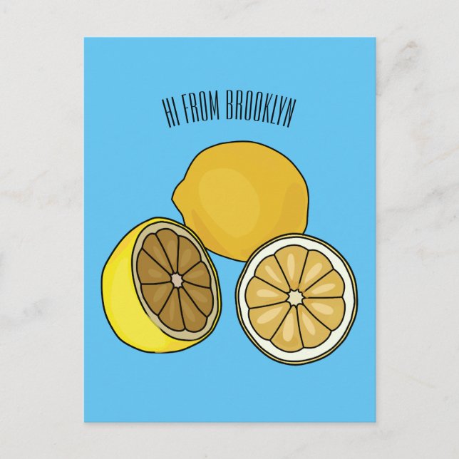 Carte Postale Illustration de citron (Devant)