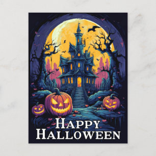 Carte Postale Illustration de Citrouille infime   Bonne Hallowee